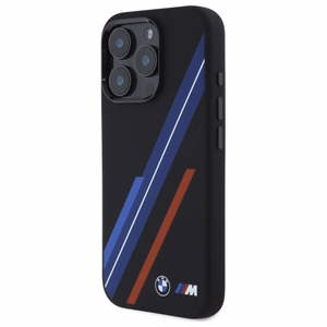 BMW Silikoninen Random Lines MagSafe suojakuori iPhone 16 Pro Max:lle - musta