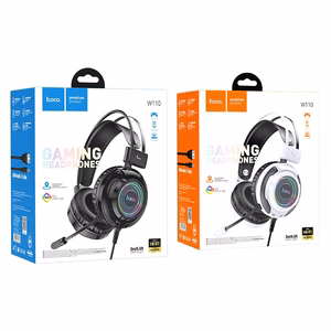 HOCO langalliset pelikuulokkeet USB A + Jack 3,5 mm mikrofonilla W110 2 m musta