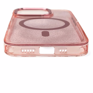 Glitter Suojakuori MagSafe-yhteensopiva iPhone 17 Pro:lle - vaaleanpunainen
