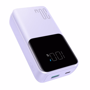 Joyroom JR-PBC07 20000mAh 30W mini-virtapankki USB-C- ja Lightning-kaapeleilla - violetti