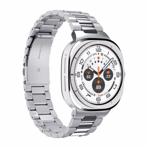 Spigen Modern Fit Band -metalliranneke Samsung Galaxy Watch Ultra 47 mm -kellolle, hopea