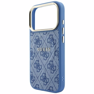 Guess Embossed 4G Classic MagSafe -suojakuori iPhone 17 Pro Max / 18 Pro Max -puhelimelle, sininen