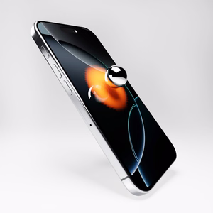 Puro Flexible Glass D3O Hybridilasi mustalla kehyksellä iPhone 16 Pro:lle