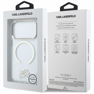 Karl Lagerfeld IML KL Script Logo MagSafe Suojakuori iPhone 17 Pro Maxille - Läpinäkyvä