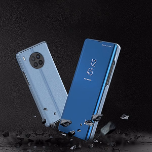 Clear View Case cover for Huawei nova 8i cover with a flap black