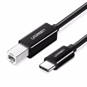 Ugreen US241 USB-C 2.0 - USB-B -kaapeli 1m - musta