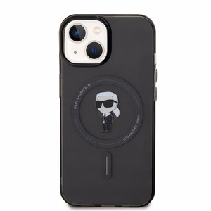Karl Lagerfeld suojakuori iPhone 15 6,1 KLHMP15SHFCKNOK musta kovakuori IML Ikonik MagSafe