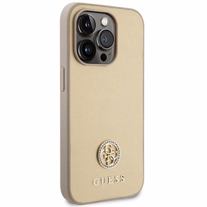 GUESS Suojakuori IPHONE 15 Pro:lle GUHCP15LPS4DGPD (Strass Metal Logo) kultainen