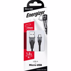 Energizer Classic C610MGBK USB-A–Micro-USB-lataus- ja datakaapeli, 1,2 m, musta