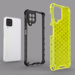 Honeycomb Case armor cover with TPU Bumper for Samsung Galaxy A22 4G red