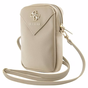Guess Laukku GUWBZPGSTEGDtummanbeige/beige Zip Triangle 4G
