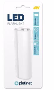 Platinet LED-taskulamppu (4W 1200mAh) valkoinen