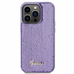 Guess Sequin Script Metal Suojakuori iPhone 15 Pro:lle - violetti