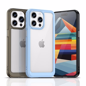 iPhone 15 Pro Max Outer Space vahvistettu Suojakuori joustavalla kehyksellä - sininen