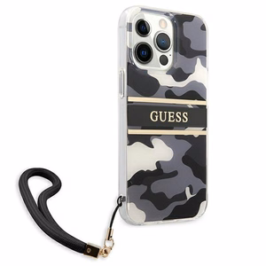 Guess GUHCP13XKCABBK iPhone 13 Pro Max 6.7" musta/musta kovakotelo Camo hihnamallisto