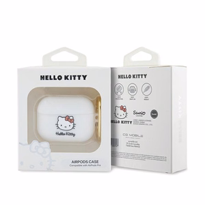 Hello Kitty Silicone 3D Kitty Head suojakuori AirPods Pro:lle - valkoinen