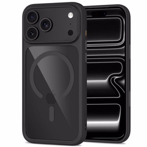 Tech-Protect MagOne CC MagSafe suojakuori ja 2 kpl karkaistuja laseja malleille iPhone 18 Pro Max / 17 Pro Max, läpinäkyvä musta