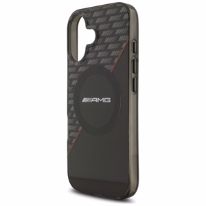 AMG Double Layer Transparent Rhombs MagSafe -suojakuori iPhone 17 - musta ja punainen
