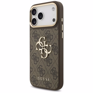 Guess 4G Big 4G Classic Logo Big Strap Metal Buttons -suojakuori iPhone 17 Pro Max - ruskea