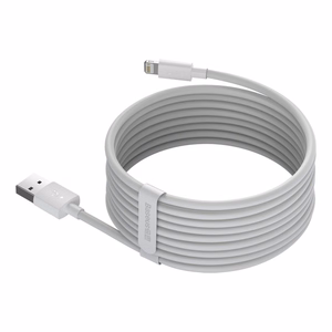 Baseus Simple Wisdom Data Kaapeli Kit USB to Lightning 2.4A (2PCS/Set) 1.5m valkoinen