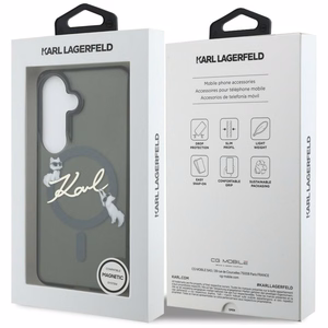 Karl Lagerfeld IML KC Script MagSafe Case for Samsung Galaxy S26 Plus - Black