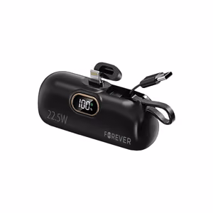 Forever mini Varavirtalahde MTB-100 22,5W 5000 mAh Lightning musta