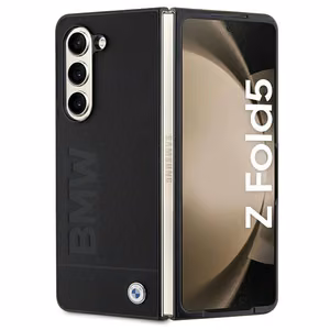 BMW Signature Logo Imprint Suojakuori Samsung Galaxy Z Fold 5:lle - musta