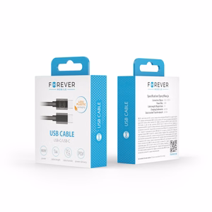 Forever kaapeli USB-C - USB-C 1,0 m 60W musta
