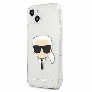 Karl Lagerfeld Glitter Karl's Head kotelo iPhone 13 mini - hopea