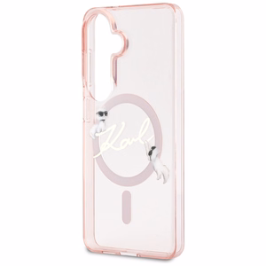 Karl Lagerfeld suojakuori IML KC Script MagSafe Samsung Galaxy S26:lle pinkki