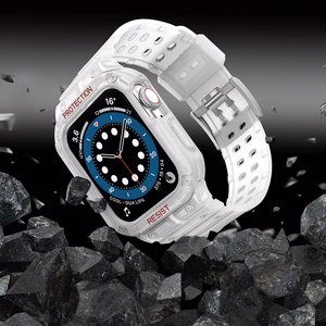 Protect Strap Band for Apple Watch 42/44/45mm Armored Case Strap - Transparent