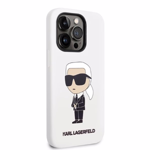 Karl Lagerfeld Silicone Ikonik suojakuori iPhone 14 Pro Max:lle - valkoinen