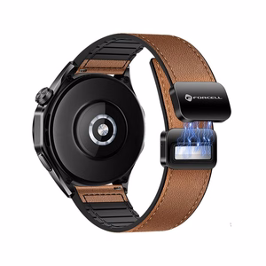 Hihna Samsung Galaxy Watch:lle Forcell F-Design FS20 magneettinen ekologinen nahka 22 mm ruskea
