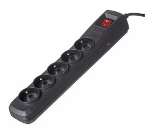 Activejet COMBO 5G – 5-pistorasiainen jatkojohto, 1.5 m johto, automaattisulake, musta (ACP-5GN_1,5M_CZ)