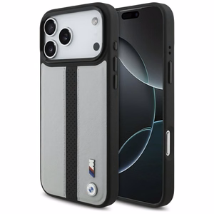 BMW M Perforated Stripe Logo MagSafe Suojakuori iPhone 17 Pro Max:lle - Harmaa