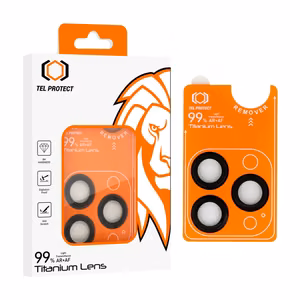 Karkaistu lasi Tel Protect Titanium Lens 99% AR kameralle iPhone 17 Pro/17 Pro Max:lle musta (linssiä 3 kpl)
