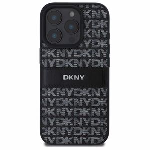 DKNY Texture Pattern Tonal Stripe iPhone 16 Pro:lle Suojakuori - Musta