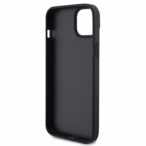 Ferrari Twist Metal Logo Suojakuori iPhone 15 Plus:lle - musta