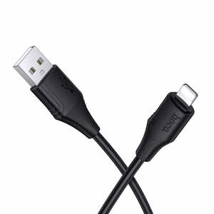Silikoninen kaapeli USB-A Lightning Hoco 2,4A 1 m X124 musta