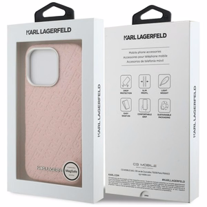 Karl Lagerfeld FW Stamped Karl MagSafe Suojakuori iPhone 16 Pro Max - vaaleanpunainen