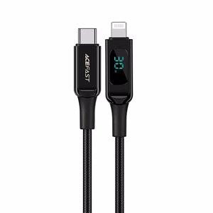 Acefast kaapeli MFI USB Type C - Lightning 1.2m, 30W, 3A musta (C6-01 Black)