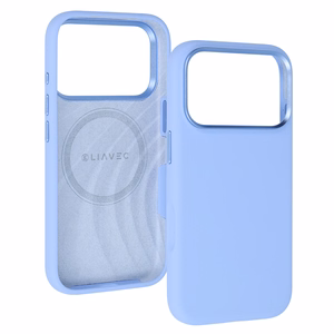 Liavec Silky -suojakuori metallisella kamerakehyksellä mallille iPhone 18 Pro/17 Pro, vaaleansininen