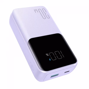 Joyroom JR-PBC07 20000mAh 30W mini-virtapankki USB-C- ja Lightning-kaapeleilla - violetti