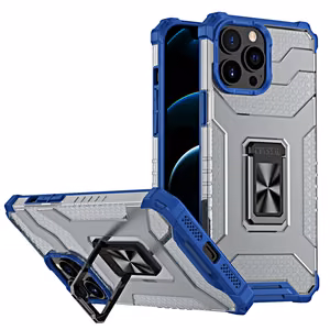 Crystal Ring Case Kickstand Kova Rugged Cover iPhone 12 Pro sininen