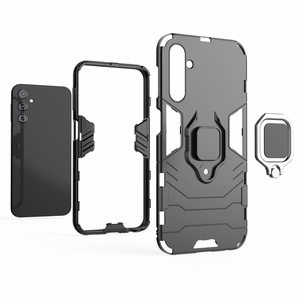 Ring Armor panssari Suojakuori Samsung Galaxy A24 4G:lle Magneettinen pidike sormusrengas musta