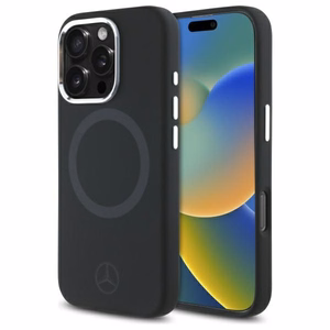 Mercedes Silikoninen Tonal Logo MagSafe suojakuori iPhone 16 Pro Max:lle - musta