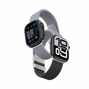 2 kpl AmazingThing Blend Band Apple Watch 45/46/49mm:lle - harmaa-musta / harmaa
