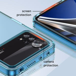 Outer Space Case for Xiaomi Poco X4 Pro 5G cover with a flexible frame blue