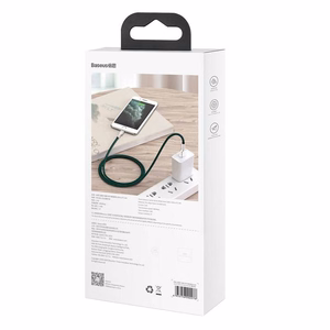 USB Kaapeli Lightning Baseus Cafule, 2,4A, 1m (vihreä)