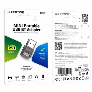 Borofone DH8 Bluetooth 5.1 sovitin musta